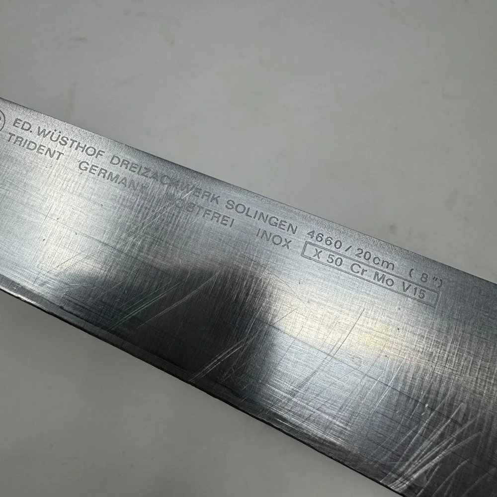 Wusthof Dreizack Solingen 8 inch Carving Slicing Knife 4660/20cm Germany Black